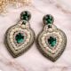 Handmade Jewelry Emerald Pearl Drop Earrings